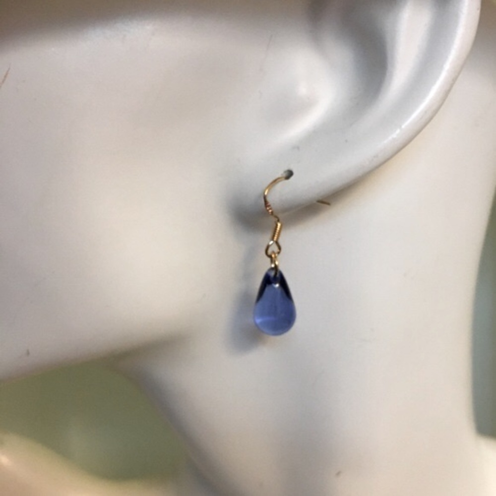 Exotic Blueberry Drop Earrings dressed in Gold